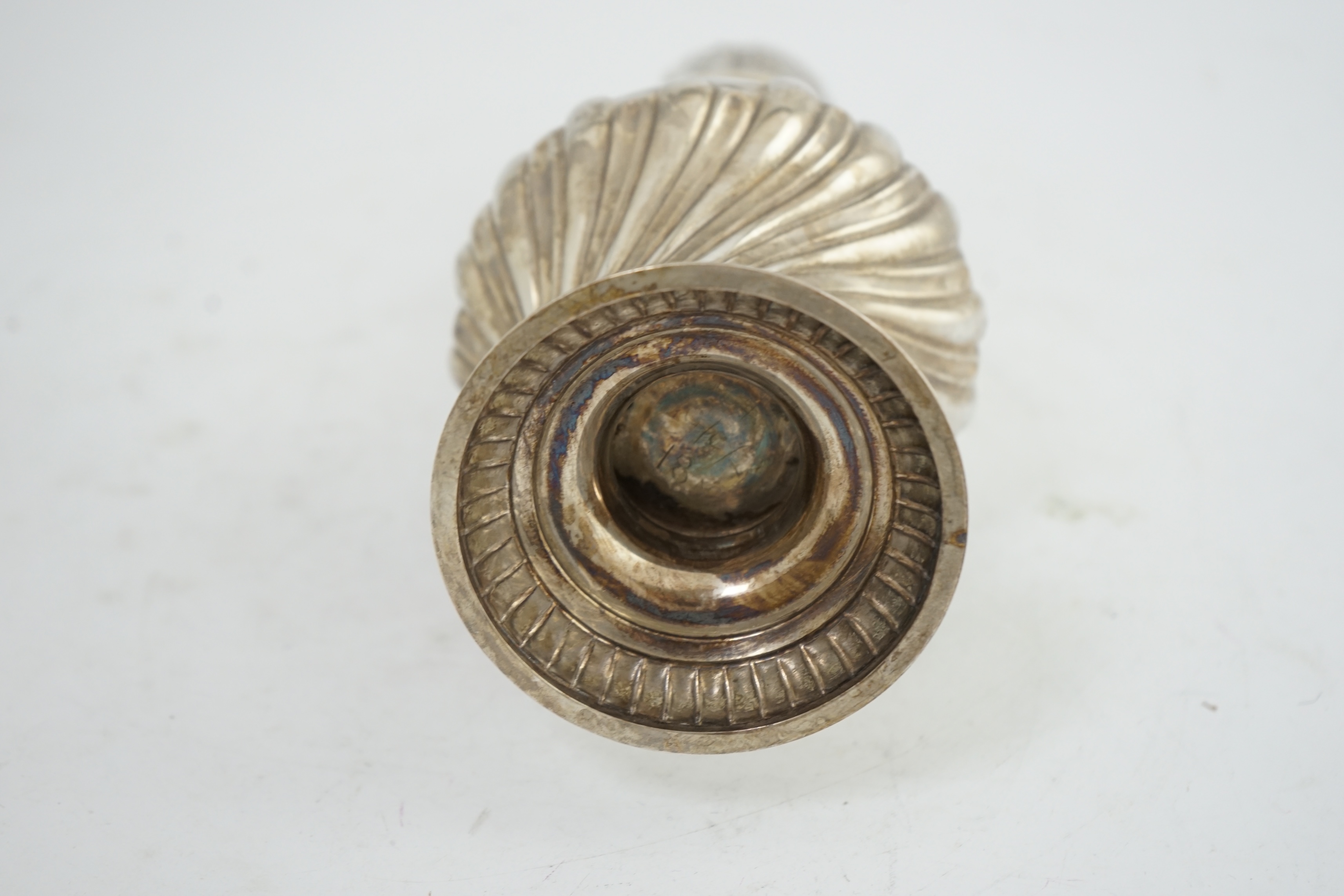 An Edwardian silver baluster sugar caster, by The Barnards